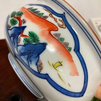 Amazon.co.jp: 京焼 清水焼 橋本龍岳 建水 山水染付色絵 茶道具